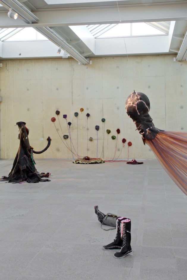 Nicholas Hlobo:&nbsp;Imilonji Yembali (Melodies of History), Installation view, Museum Beelden aan Zee,&nbsp;Hague, Netherlands