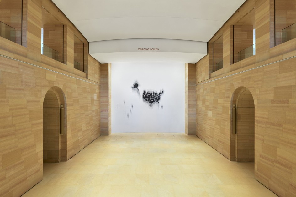 Teresita Fern&aacute;ndez:&nbsp;Fire (United States of the Americas), 2017/2020, Installation view, Philadelphia Museum of Art, 2021