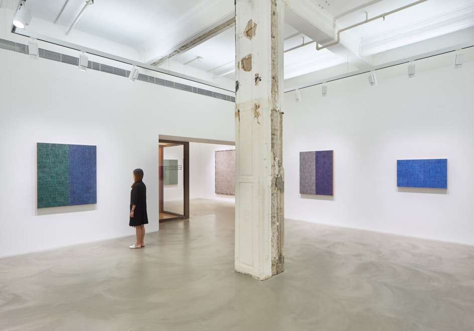 McArthur Binion,&nbsp;Hand:Work:II, Installation view at Lehmann Maupin, Hong Kong