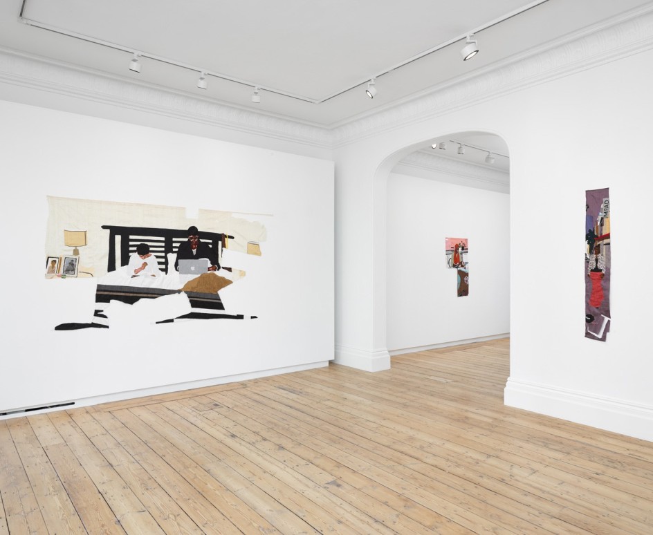 Billie Zangewa:&nbsp;Running Water, Installation view, London