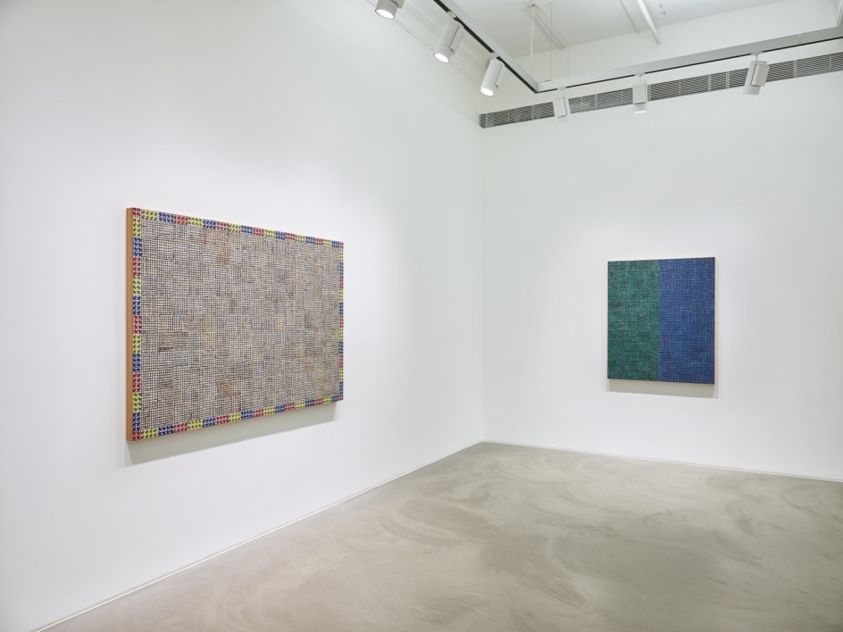 McArthur Binion,&nbsp;Hand:Work:II, Installation view at Lehmann Maupin, Hong Kong