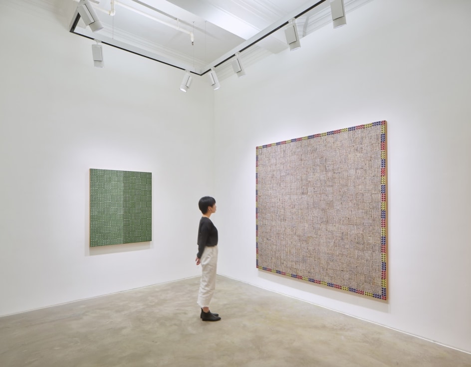 McArthur Binion,&nbsp;Hand:Work:II, Installation view at Lehmann Maupin, Hong Kong