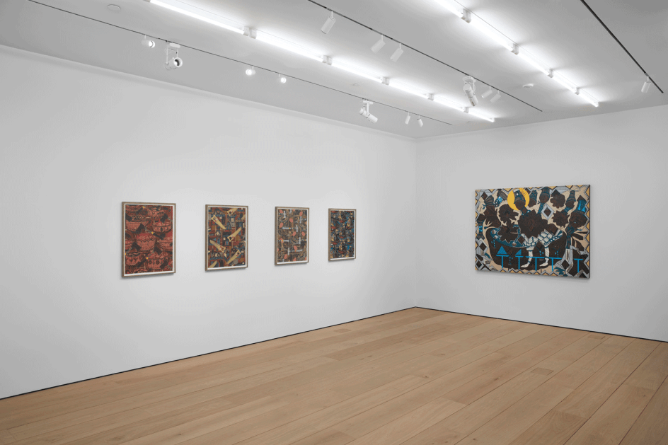 Lari Pittman,&nbsp;Found Buried, Installation view, Lehmann Maupin, New York, 2020