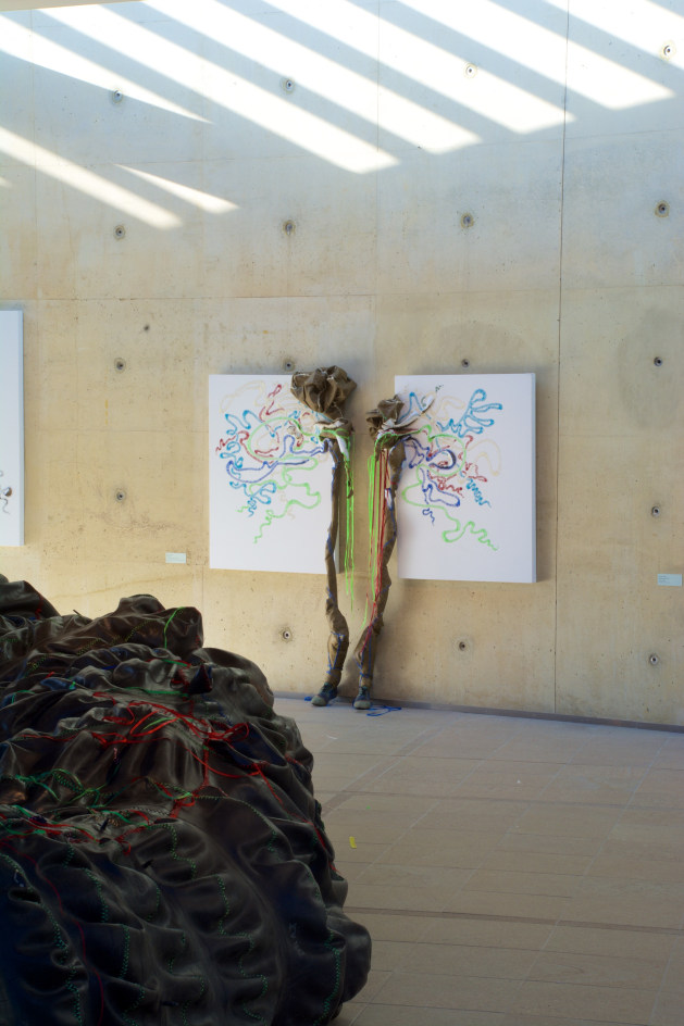 Nicholas Hlobo:&nbsp;Imilonji Yembali (Melodies of History), Installation view,&nbsp;Museum Beelden aan Zee,&nbsp;Hague, Netherlands