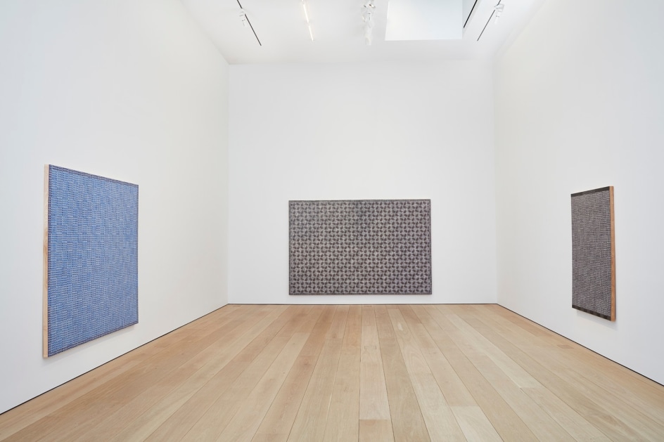 McArthur Binion,&nbsp;Hand:Work Installation view, Lehmann Maupin, New York,&nbsp;2019