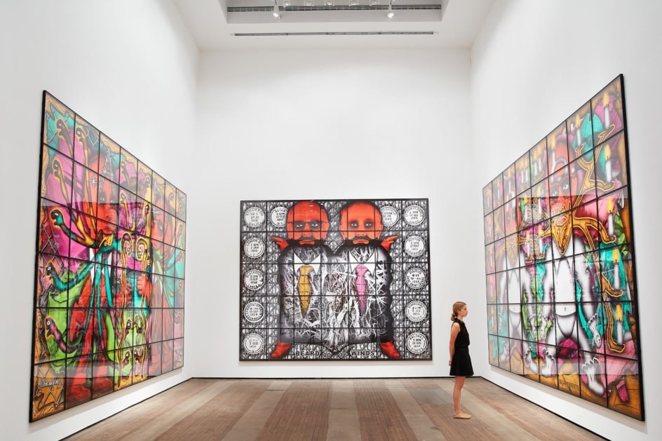 GILBERT &amp; GEORGE, THE BEARD PICTURES installation view 9