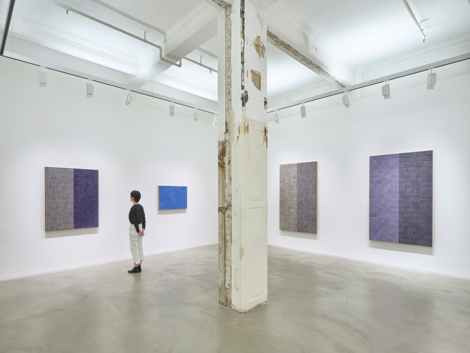 McArthur Binion,&nbsp;Hand:Work:II, Installation view at Lehmann Maupin, Hong Kong