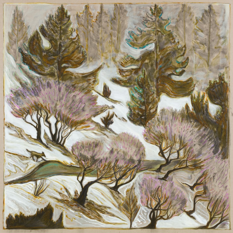 BILLY CHILDISH, wolf, trees and road, 2019