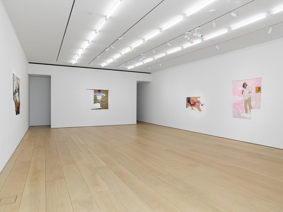 First installation view of the exhibition Billie Zangewa: Wings of Change at Lehmann Maupin in New York