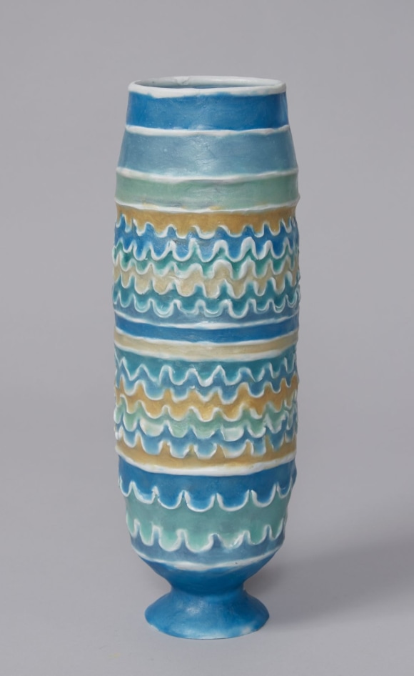 Barrel Urn with Waves