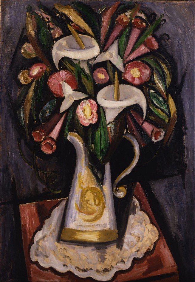 Pitcher with Calla Lilies