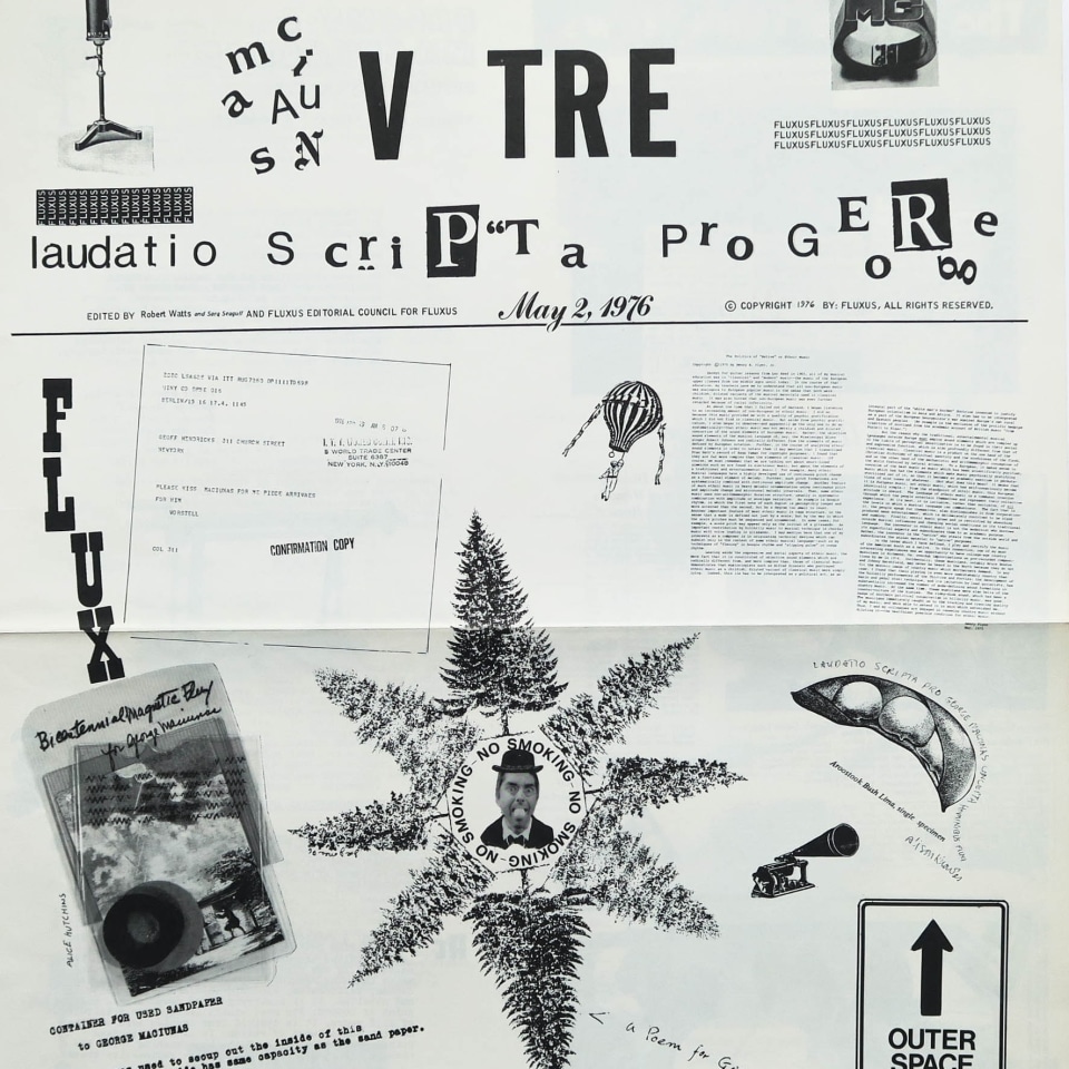 FLUXUS maciuNAS V TRE FLUXUS laudatio ScriPTa pro GEoRge. Fluxus newspaper No. 10