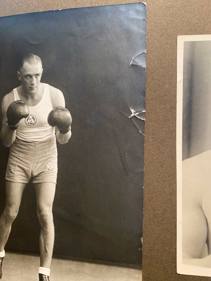 BOXING AUTOGRAPHED ALBUM ITALY MILAN BOXING CLUB, SOME CREDITED TO FARABOLA, 1920S