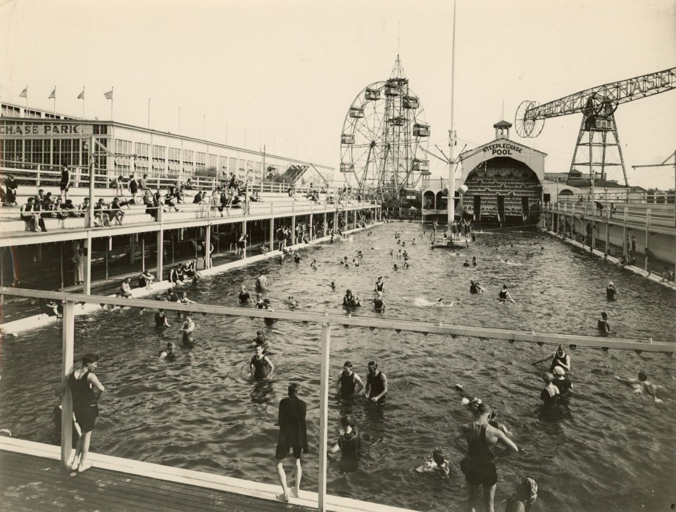 8. Brown Brothers (Active 1904&ndash;present), Steeplechase Pool&nbsp;Coney Island, c. 1930s, Vintage Gelatin Silver Print, 6.25&rdquo; x 8.125&rdquo;