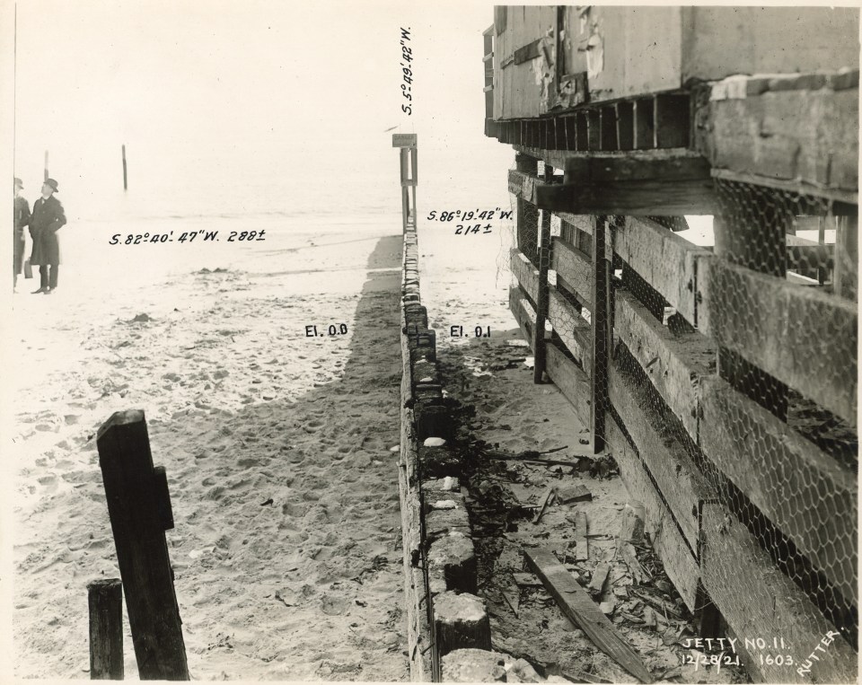 EDWARD RUTTER PHOTOS OF CONSTRUCTION OF CONEY ISLAND BEACH&rsquo;S JETTY IN 1921