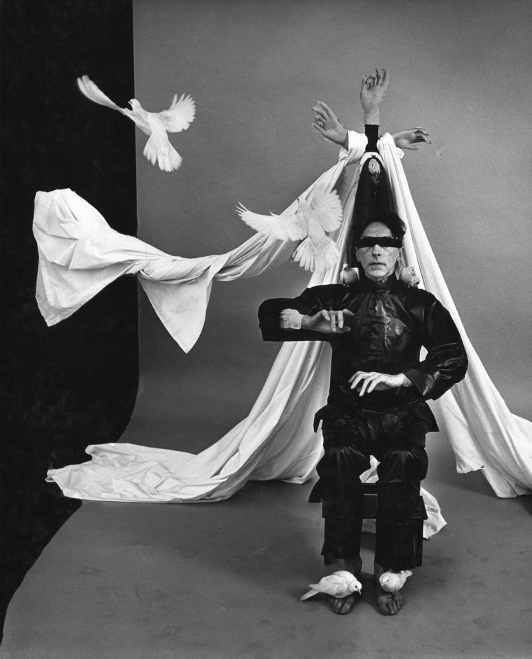 28. Philippe Halsman (American, 1906-1979),&nbsp;Jean Cocteau, &ldquo;The Blind Poet believes that he is the Emperor of China&rdquo;, 1949, Gelatin Silver Print, 13.5&rdquo; x 10.75&rdquo;