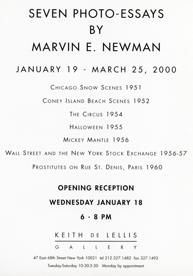 SEVEN PHOTO-ESSAYS BY MARVIN E. NEWMAN