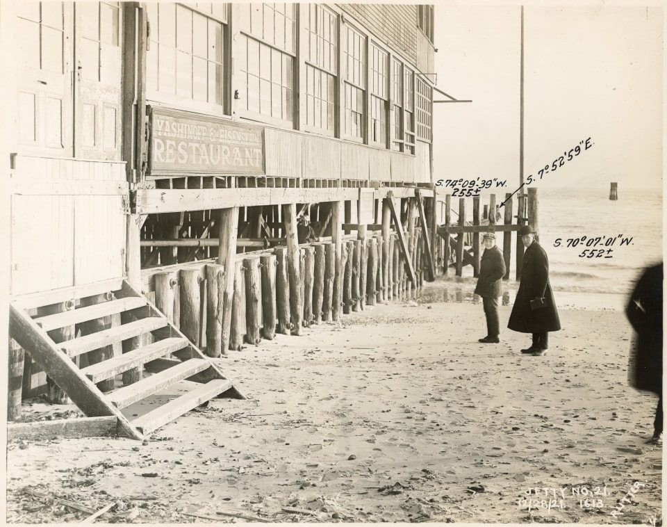 EDWARD RUTTER PHOTOS OF CONSTRUCTION OF CONEY ISLAND BEACH&rsquo;S JETTY IN 1921