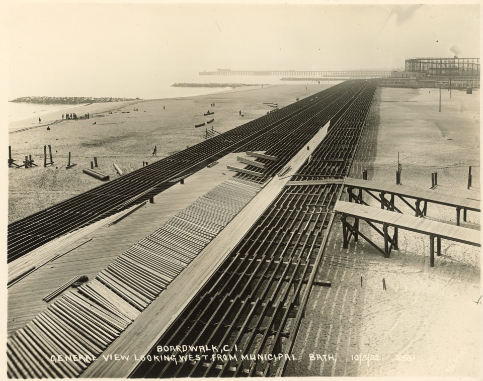 EDWARD RUTTER PHOTOS OF CONSTRUCTION OF CONEY ISLAND BOARDWALK 1921-1922