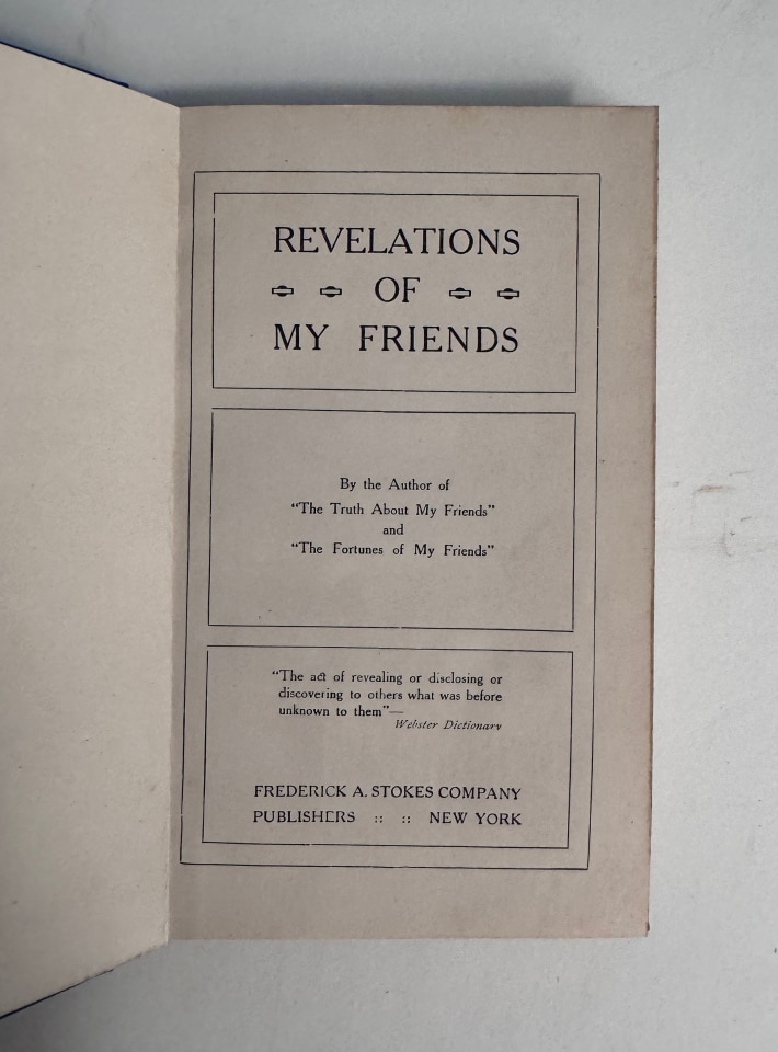 REVELATIONS OF MY FRIENDS - ALICE AUSTEN