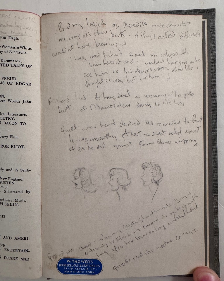 JACQUELINE BOUVIER SCHOOLGIRL NOVEL ANNOTATED PLUS DOODLES