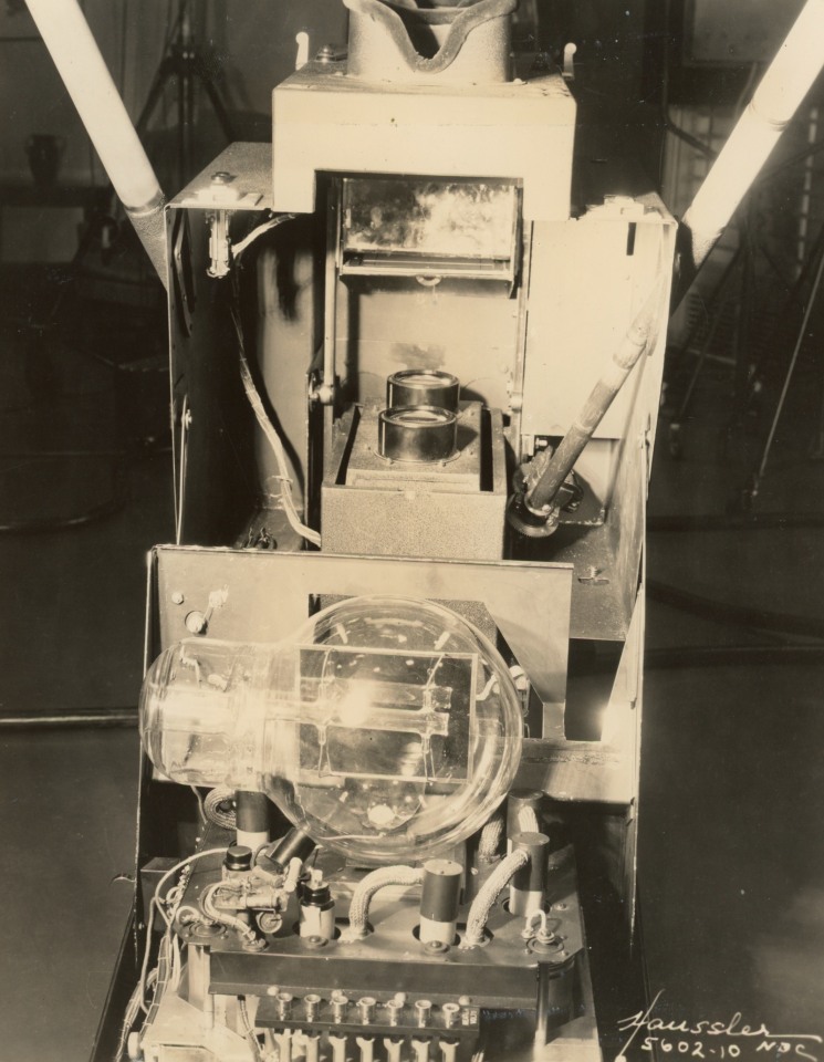 11. Haussler, Inside of NBC Television with Iconoscope, the first practical video camera tube to be used in early television cameras, c. 1939, Gelatin Silver Print, 10&rdquo; x 8&rdquo;