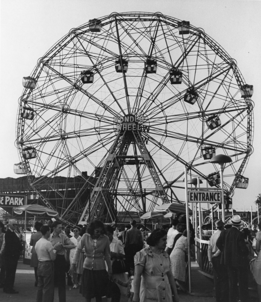 11. Fritz W. Neugass (German, 1899-1979), Wonder Wheel, Coney Island, c. 1940s, Vintage Gelatin Silver Print, 8.75&rdquo; x 7.75&rdquo;