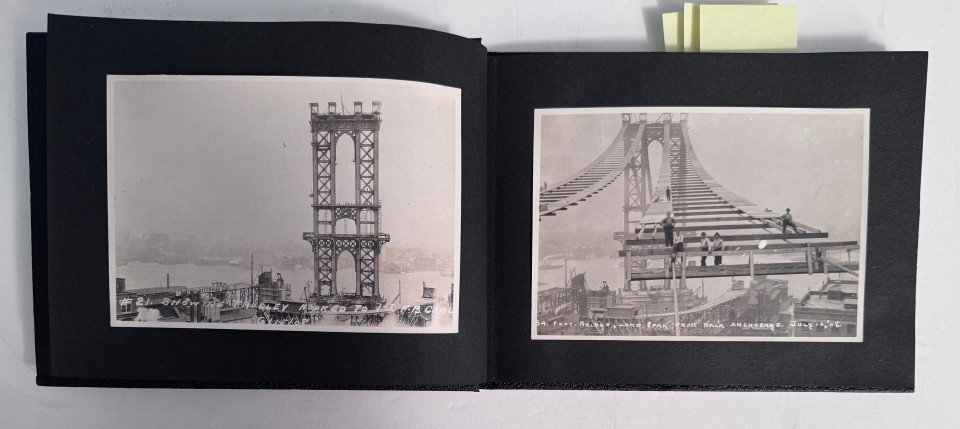 MANHATTAN BRIDGE CONSTRUCTION ENGINEERING PHOTOGRAPHS 1908-1909