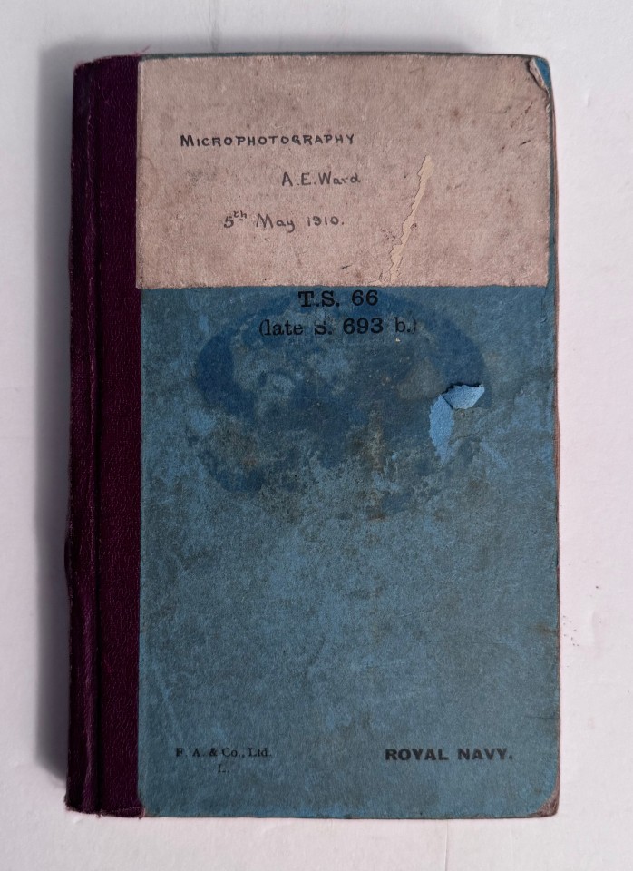 SOME PERSONAL PAPERS OF ALFRED WARD, R.N. INCLUDING HIS 1910 ALBUM OF MICROPHOTOGRAPHY, DIARIES WITH PHOTOS AND RELATED EPHEMERA