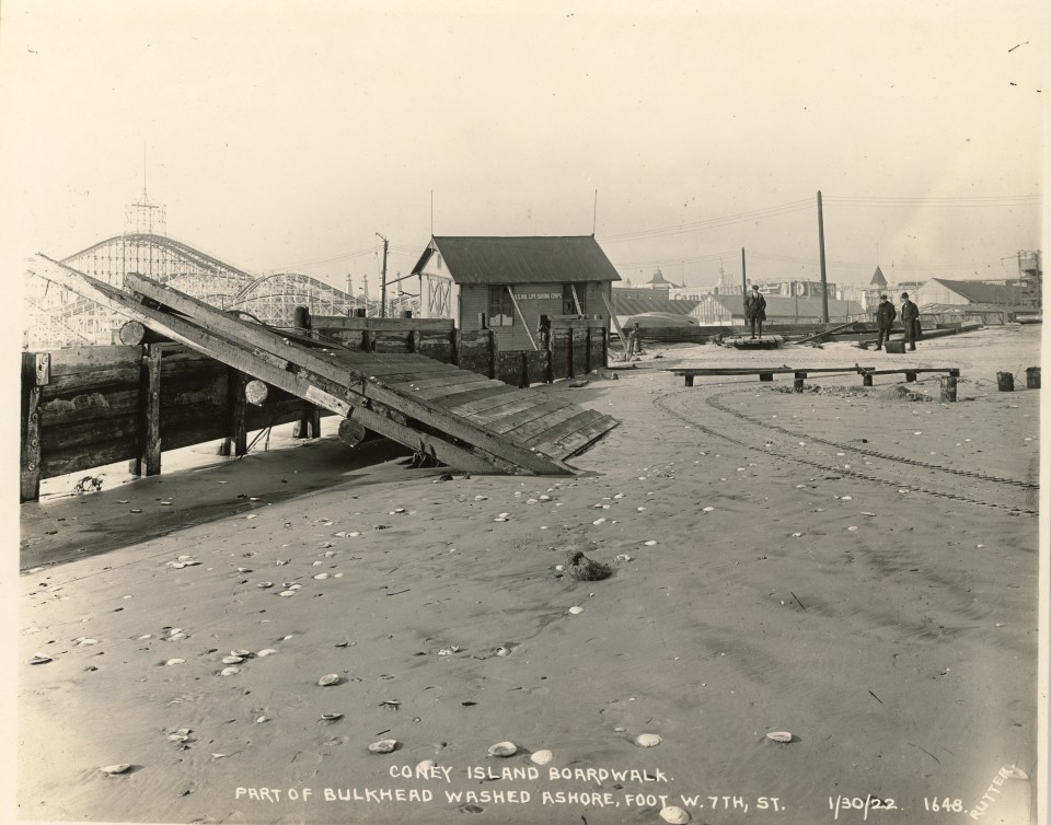 EDWARD RUTTER PHOTOS OF CONSTRUCTION OF CONEY ISLAND BOARDWALK 1921-1922