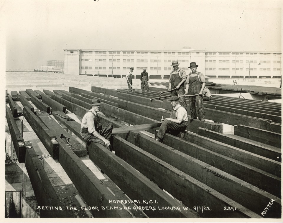 EDWARD RUTTER PHOTOS OF CONSTRUCTION OF CONEY ISLAND BOARDWALK 1921-1922