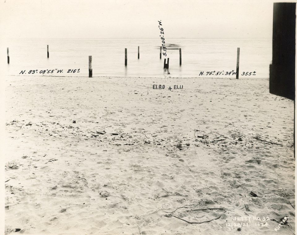 EDWARD RUTTER PHOTOS OF CONSTRUCTION OF CONEY ISLAND BEACH&rsquo;S JETTY IN 1921