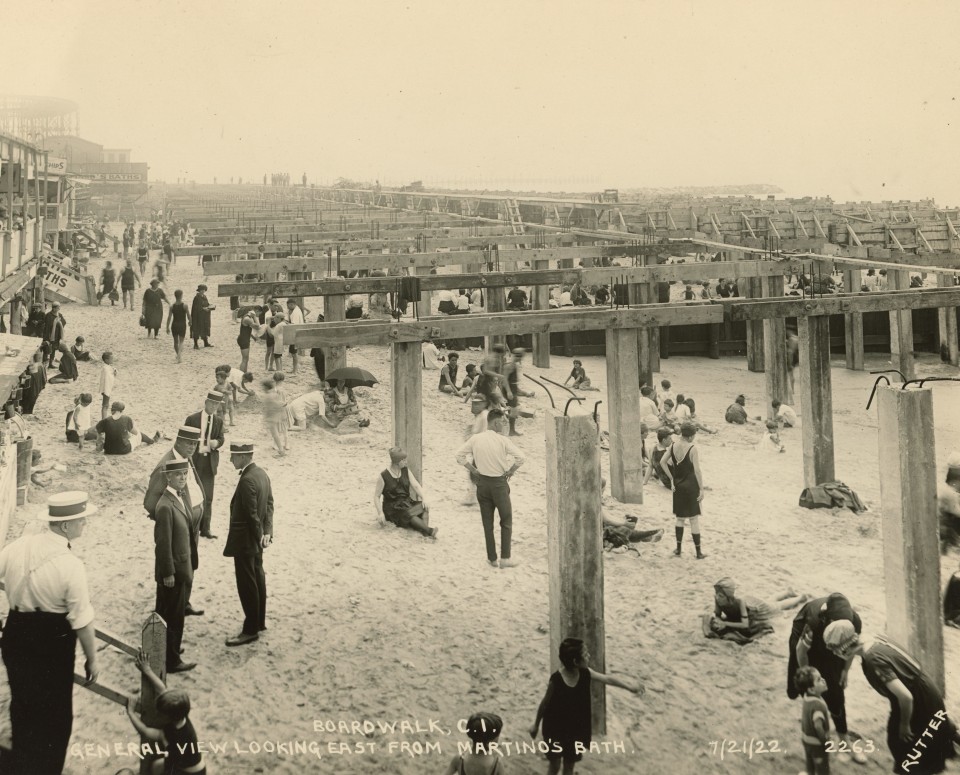 14. Edward Rutter (American, 1883-1964),&nbsp;Boardwalk, Coney Island - General View Looking East from Martino&rsquo;s Bath, 1922, Vintage Gelatin Silver Print, 7.75&rdquo; x 9.5&rdquo;