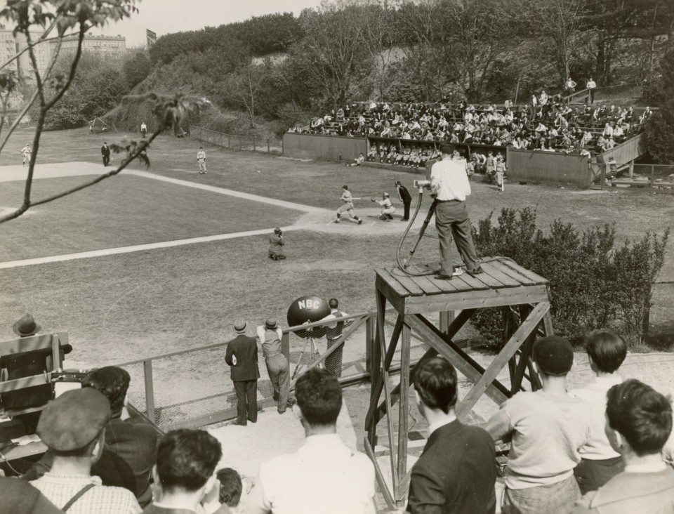 13. NBC Photo, First Televised Baseball Game at Baker Field between&nbsp;Princeton and Columbia Universities, New York, 1939, Gelatin Silver Print, 8&rdquo; x 10&rdquo;