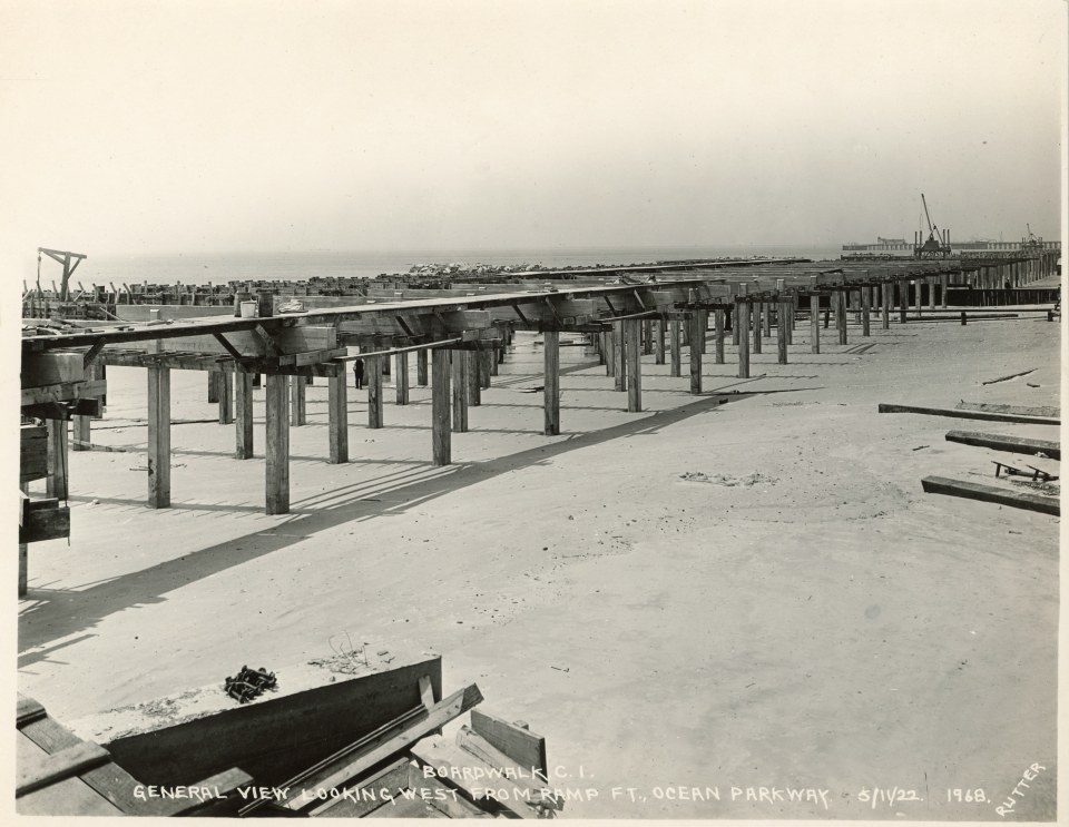 EDWARD RUTTER PHOTOS OF CONSTRUCTION OF CONEY ISLAND BOARDWALK 1921-1922