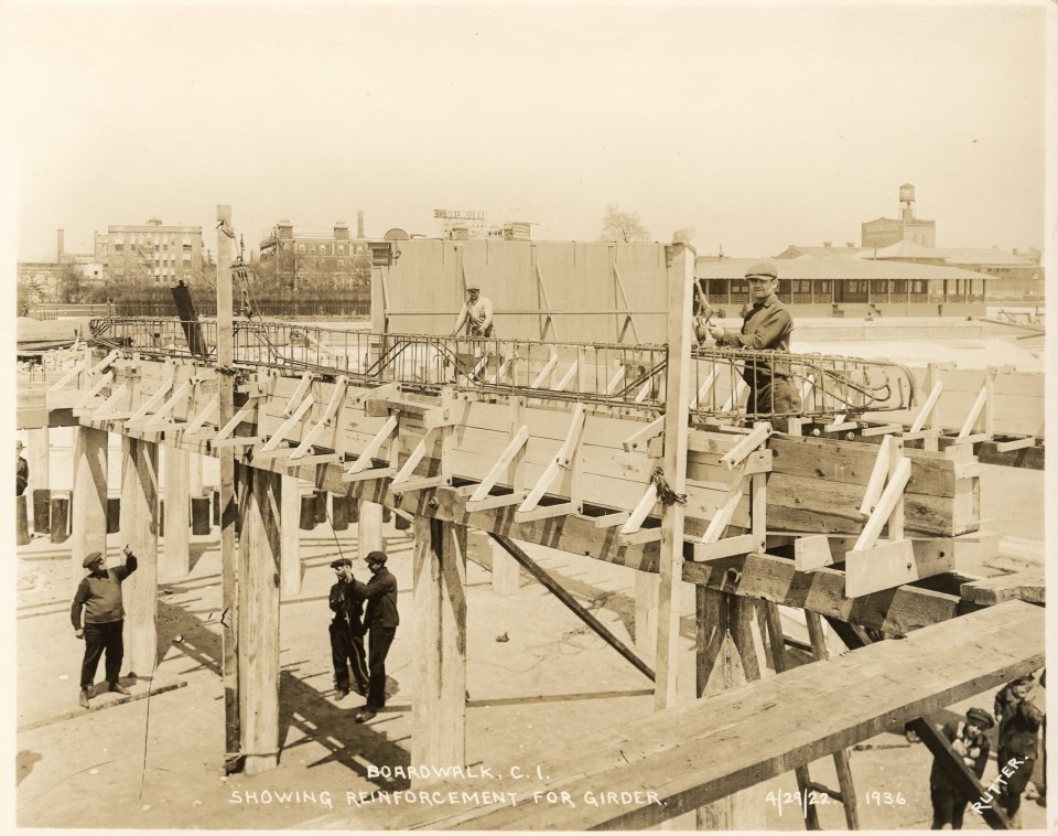 EDWARD RUTTER PHOTOS OF CONSTRUCTION OF CONEY ISLAND BOARDWALK 1921-1922