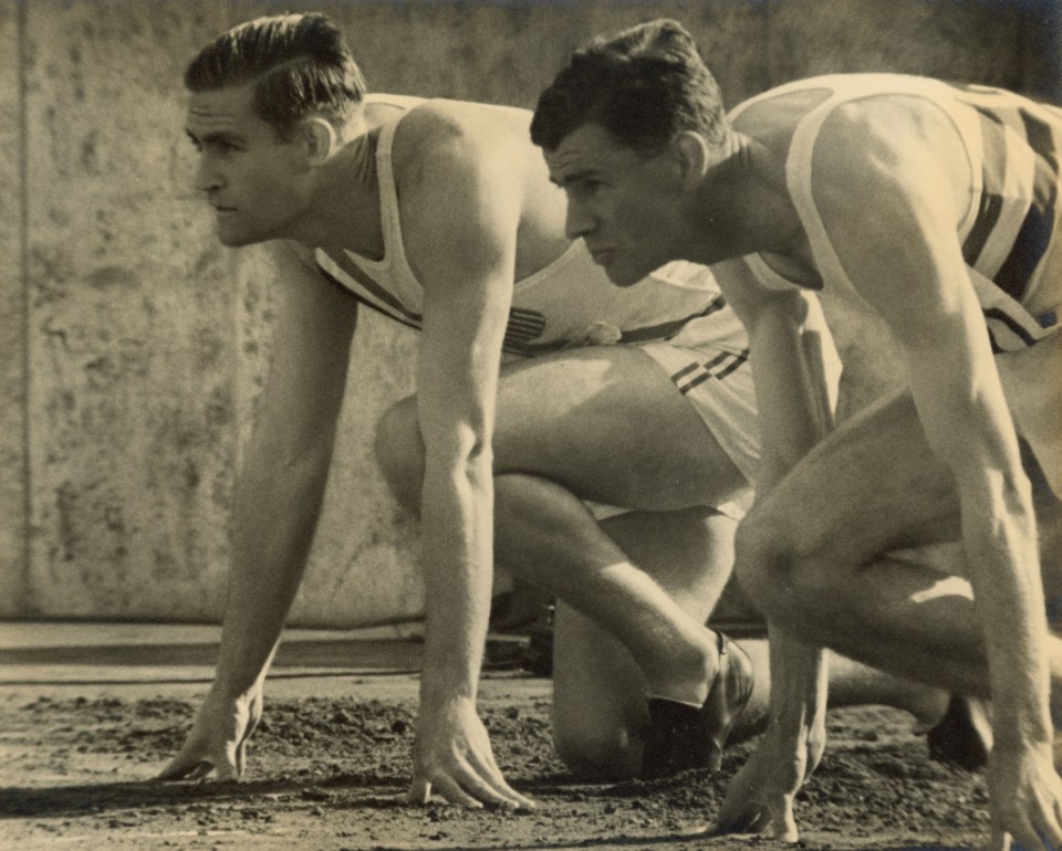 14. Leni Riefenstahl (German, 1902-2003), 15 - Stalley USA and Pilbrow Gro&szlig;brit (The hurdlers), 1936, Vintage Gelatin Silver Print, 9&rdquo; x 11&rdquo;