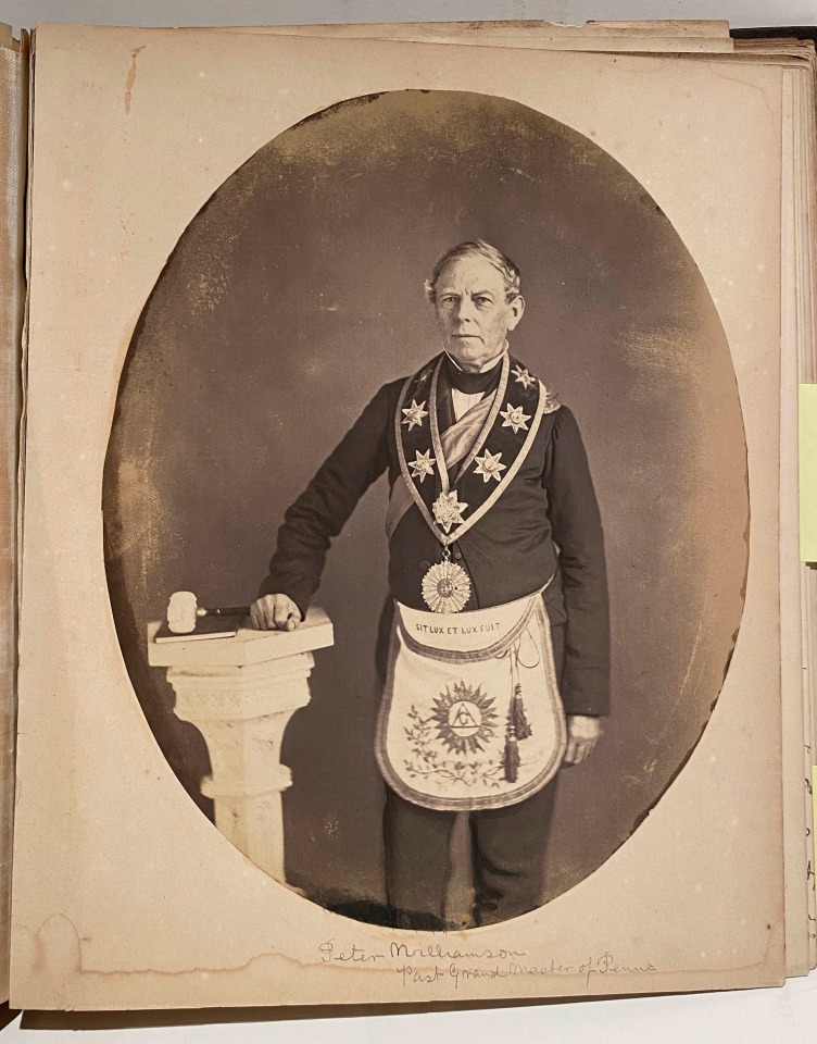 RARE ALBUM WITH (34) PORTRAITS OF MEMBERS OFFICIALS OF AMERICAN MASONIC ORGANIZATION