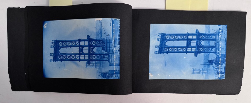 MANHATTAN BRIDGE CYANOTYPE ALBUM W.R. BASCOME, CIVIL ENGINEER 1908