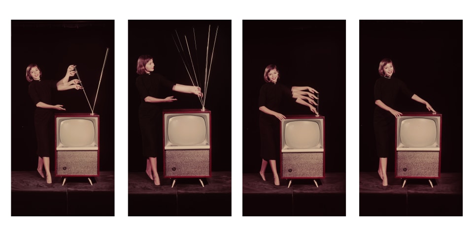 18. Ralph Bartholomew Jr. (American, 1907&ndash;1985), Crosley Television with Zoom-A-Tenna, c. 1955, 4 Color Transparencies,, 7&rdquo; x 3.5&rdquo;