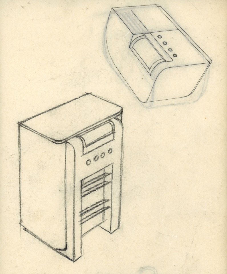 JOHN VASSOS INDUSTRIAL DESIGN SKETCHES OF ART DECO RADIOS &amp; TELEVISIONS