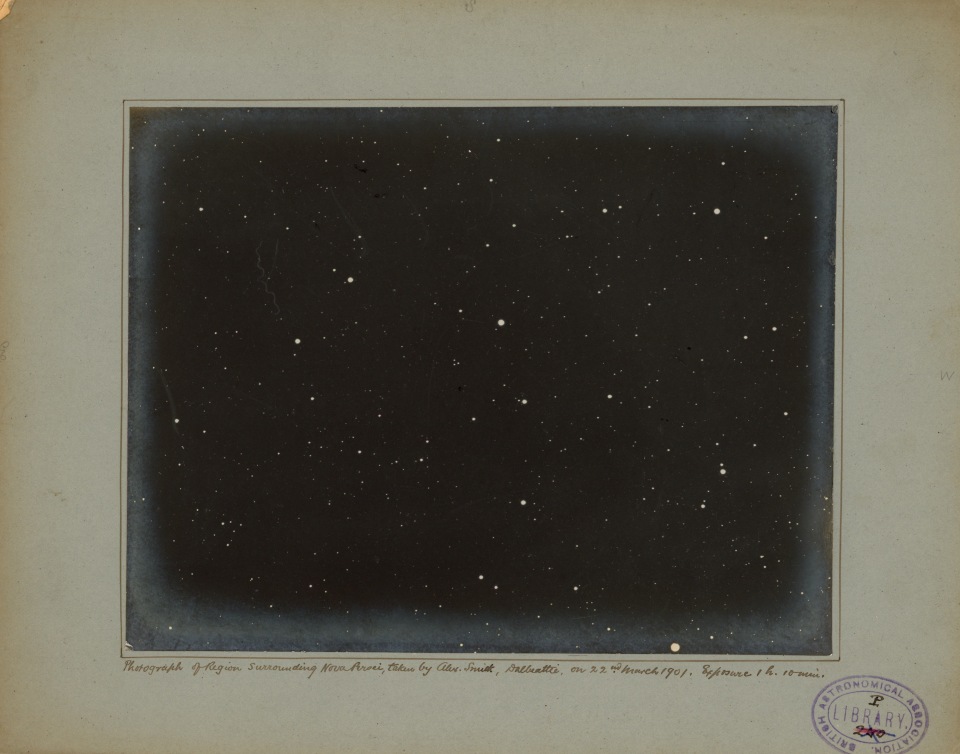 ALEX SMITH PHOTOGRAPH &ndash; REGION SURROUNDING NOVA PERSI 22ND MARCH 1901 1 HOUR 10 MIN EXPOSURE