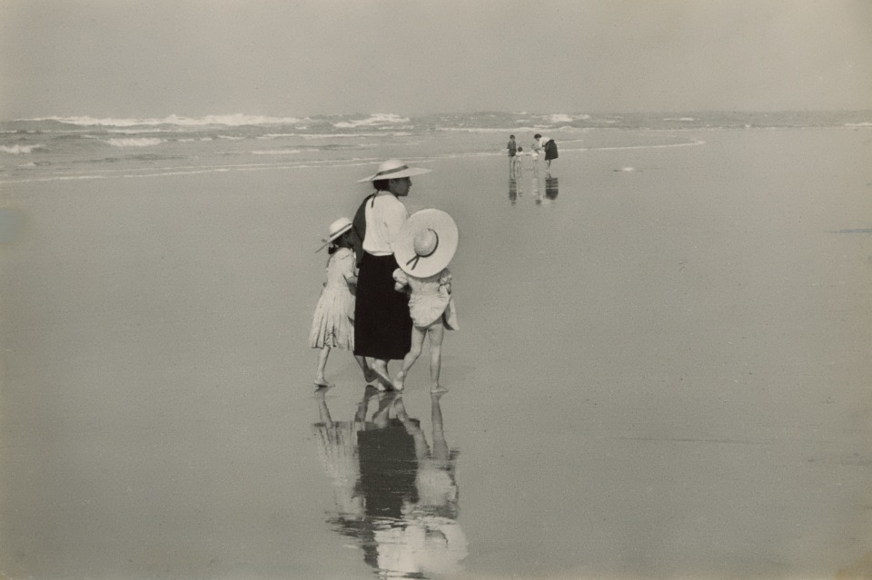 Édouard Boubat (French, 1923 – 1999), Family on beach, Minho, Portugal, c. 1950s