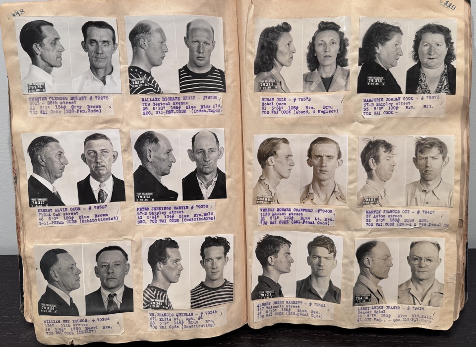 MUGSHOT ALBUM SAN FRANCISCO 1943-1946