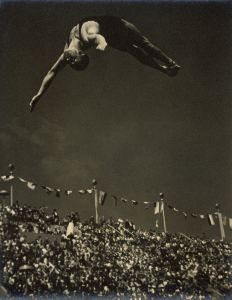 23. Leni Riefenstahl (German, 1902-2003), 22 - Greene (Al Greene - USA, third n spring-board diving, 1936, Vintage Gelatin Silver Print, 11&rdquo; x 9&rdquo;