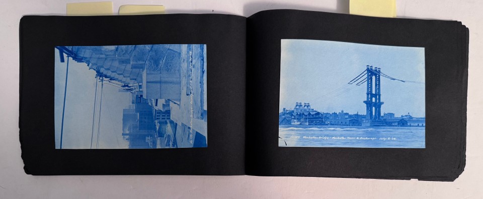 MANHATTAN BRIDGE CYANOTYPE ALBUM W.R. BASCOME, CIVIL ENGINEER 1908