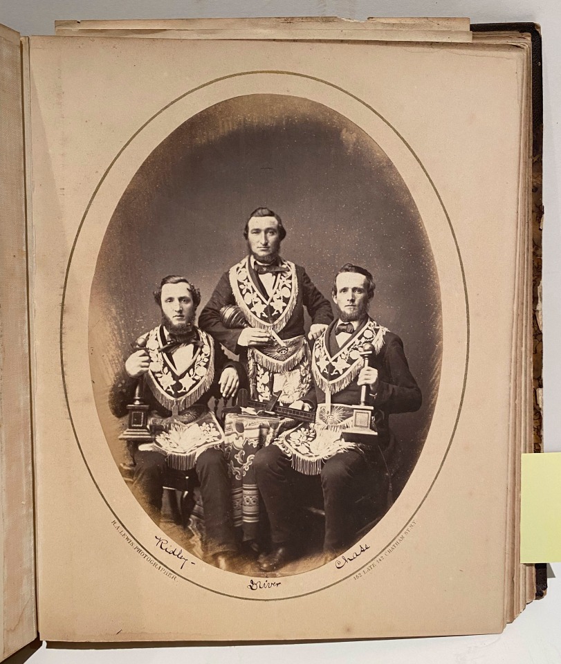 RARE ALBUM WITH (34) PORTRAITS OF MEMBERS OFFICIALS OF AMERICAN MASONIC ORGANIZATION