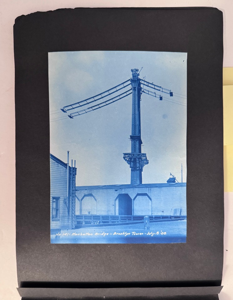 MANHATTAN BRIDGE CYANOTYPE ALBUM W.R. BASCOME, CIVIL ENGINEER 1908