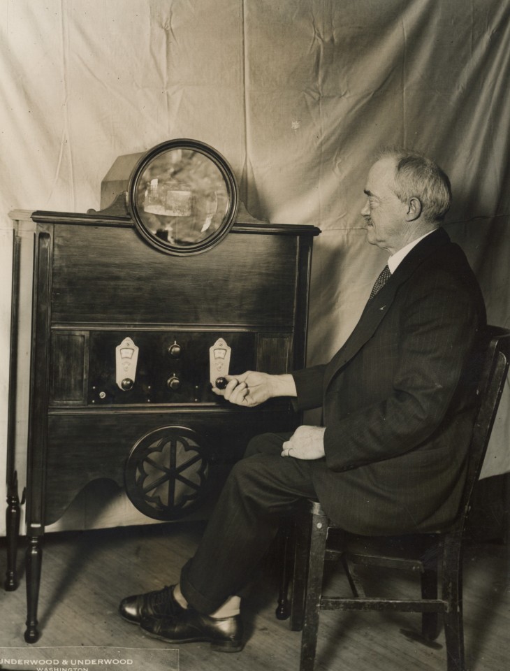 5. Underwood &amp;amp; Underwood, In June 13, 1925, inventor&nbsp;Dr. C. Francis Jenkins&nbsp;publicly demonstrated&nbsp;synchronized transmission&nbsp;of pictures and sound, Washington D.C., 1929, Gelatin Silver Print, 10&rdquo; x 7.5&rdquo;