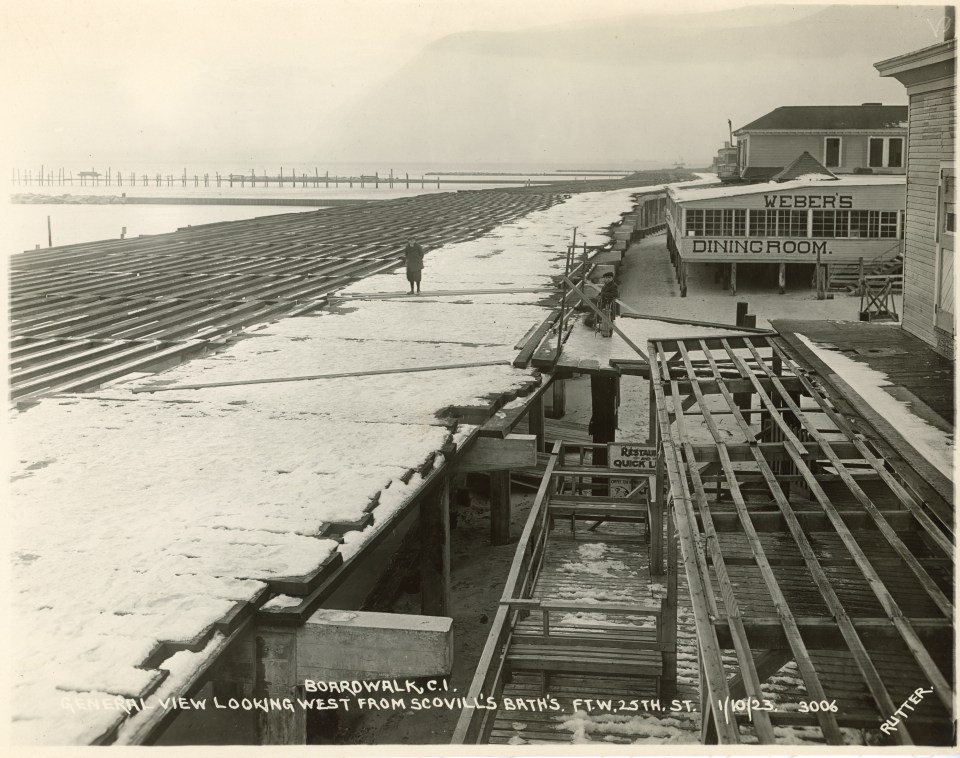 EDWARD RUTTER PHOTOS OF CONSTRUCTION OF CONEY ISLAND BOARDWALK 1921-1922